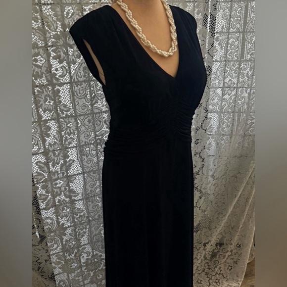 Vintage Collection Black Dress V-Neck with 3/4 Sleeve Bolero Jacket Sz 14w EUC - Picture 6 of 16